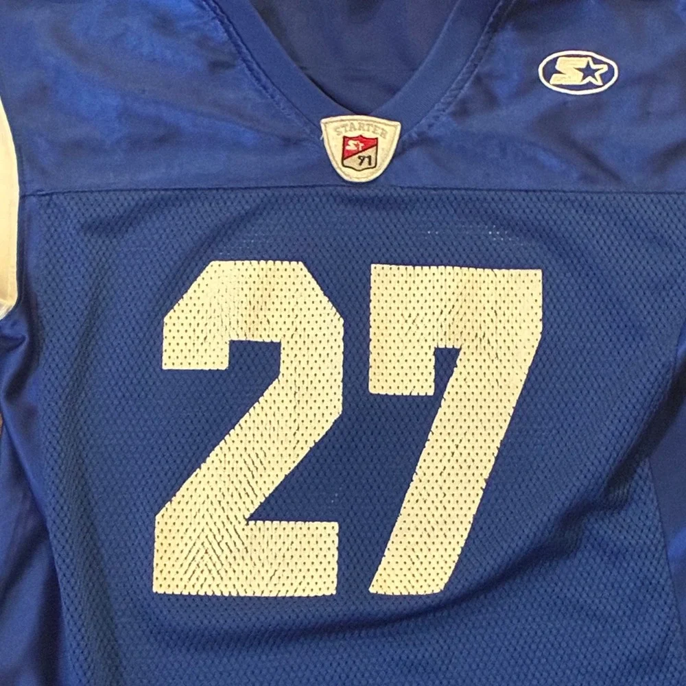 Vintage Starter Gridiron Football Jersey #27 Blue White Youth Large 90s